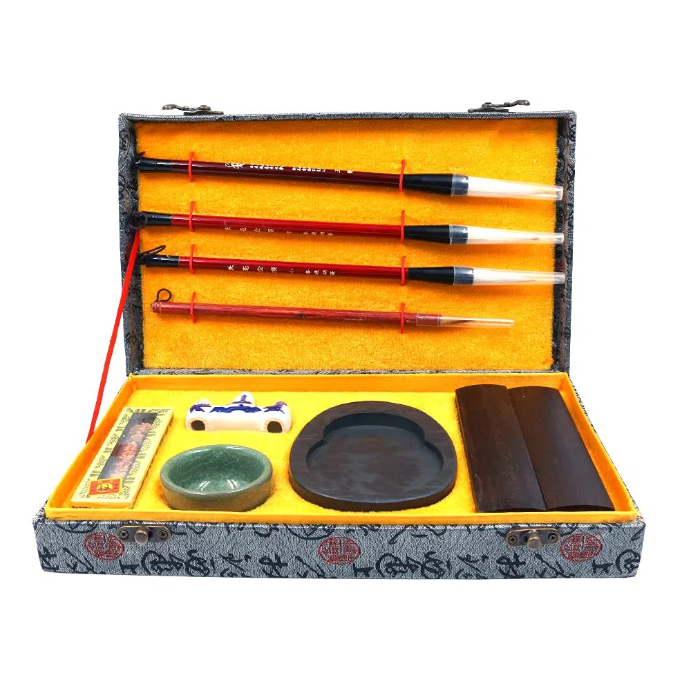 Paquete de 10 pinceles de caligrafía china para regalo de caligrafía Sumi pinceles chinos para principiantes