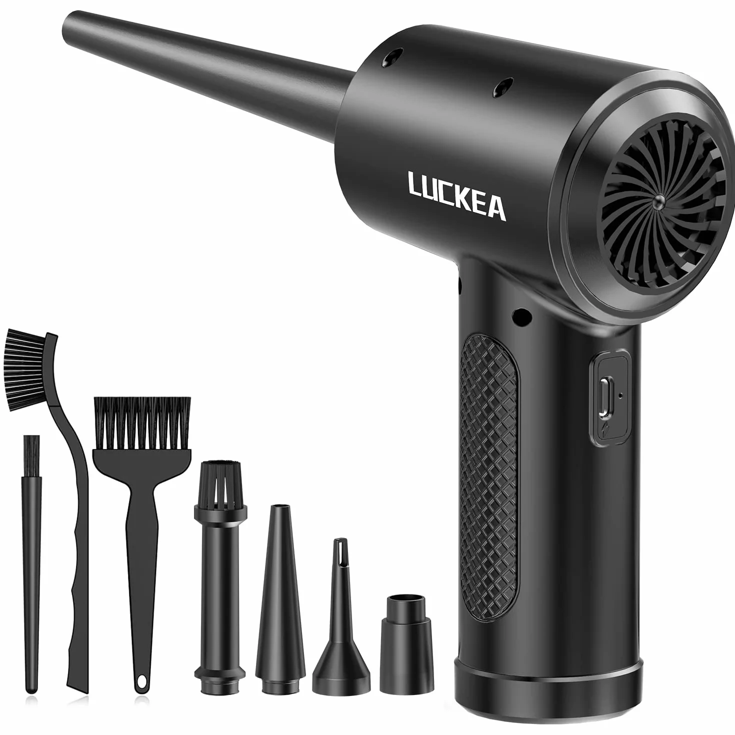 Aire Comprimido Limpieza PC Soplador de Aire - 3 Velocidades Air Duster con Luz LED, 6000mAh, Soplador de Polvo para Teclado, Coche, Oficina, Alternativa al Spray Aire Comprimido o Compressed Air