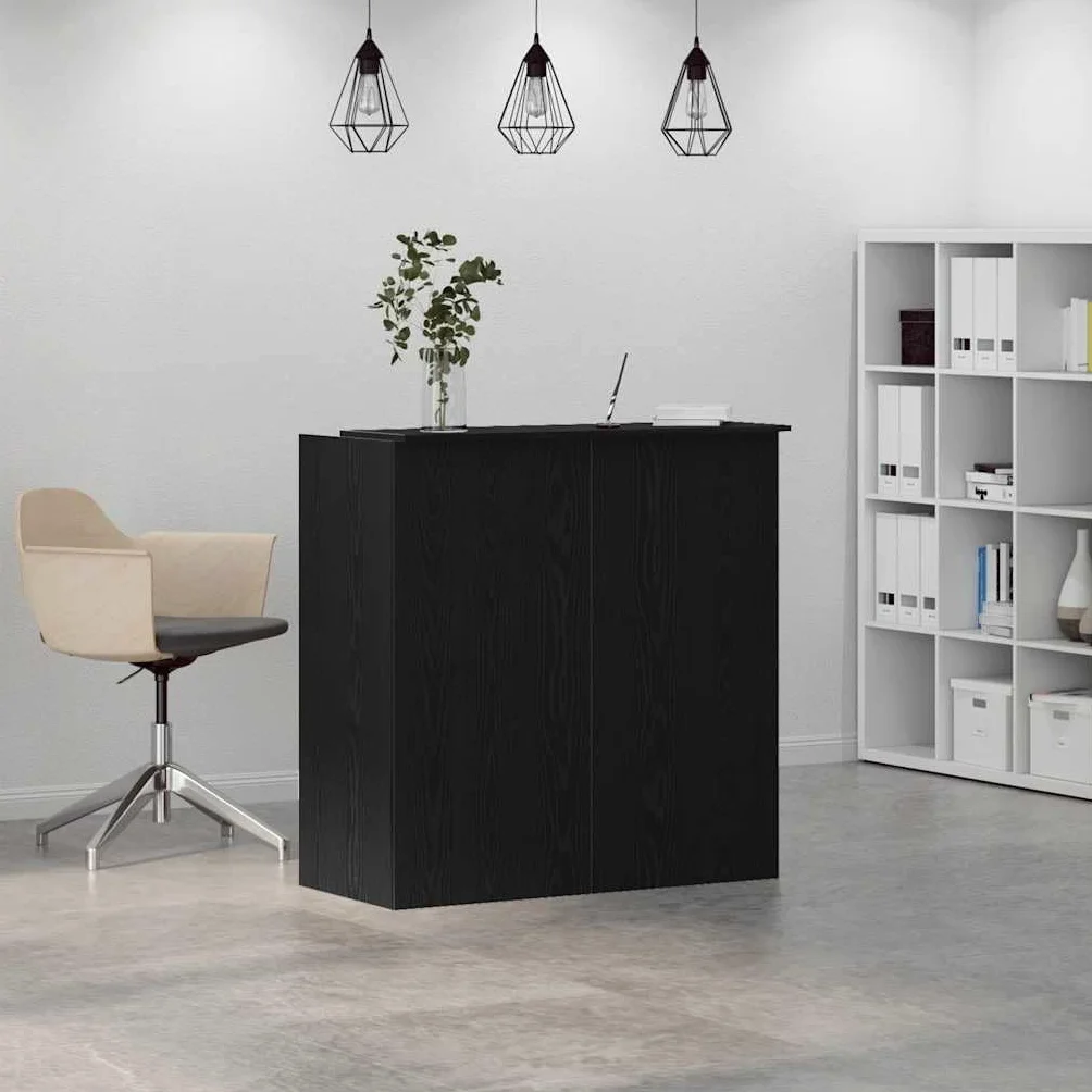 vidaXL Escritorio de recepción Roble Negro 100x50x103,5 cm Madera de ingeniería