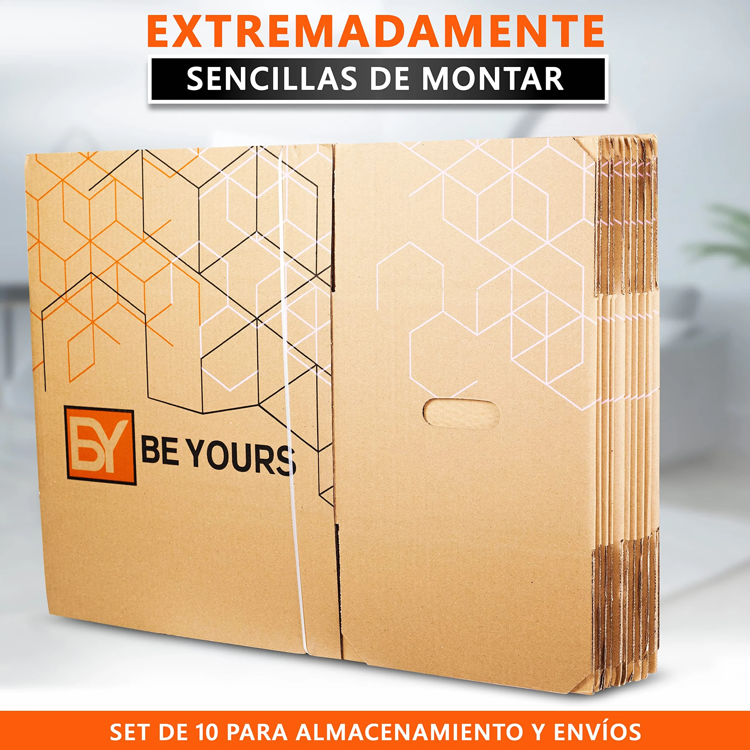 Cajas de Cartón para Mudanza 60x40x40 cm Canal Doble Reforzado Cinta Adhesiva Incluida 100% Reciclado Fabricado en España