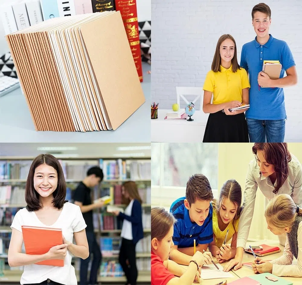 Paquete de 24 cuadernos diarios para viajeros, estudiantes y oficina, agenda de escritura con papel grueso, 60 páginas, 30 hojas, 8.3 x 5.5 pulgadas, tamaño A5, juego de diario de viaje. (Líneas)