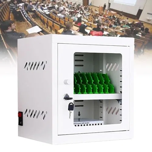 Estación de carga móvil recargable con 12-60 ranuras, carrito de carga USB con ruedas para aulas, eventos y escuelas, perfecto para almacenamiento y nización de dispositivos