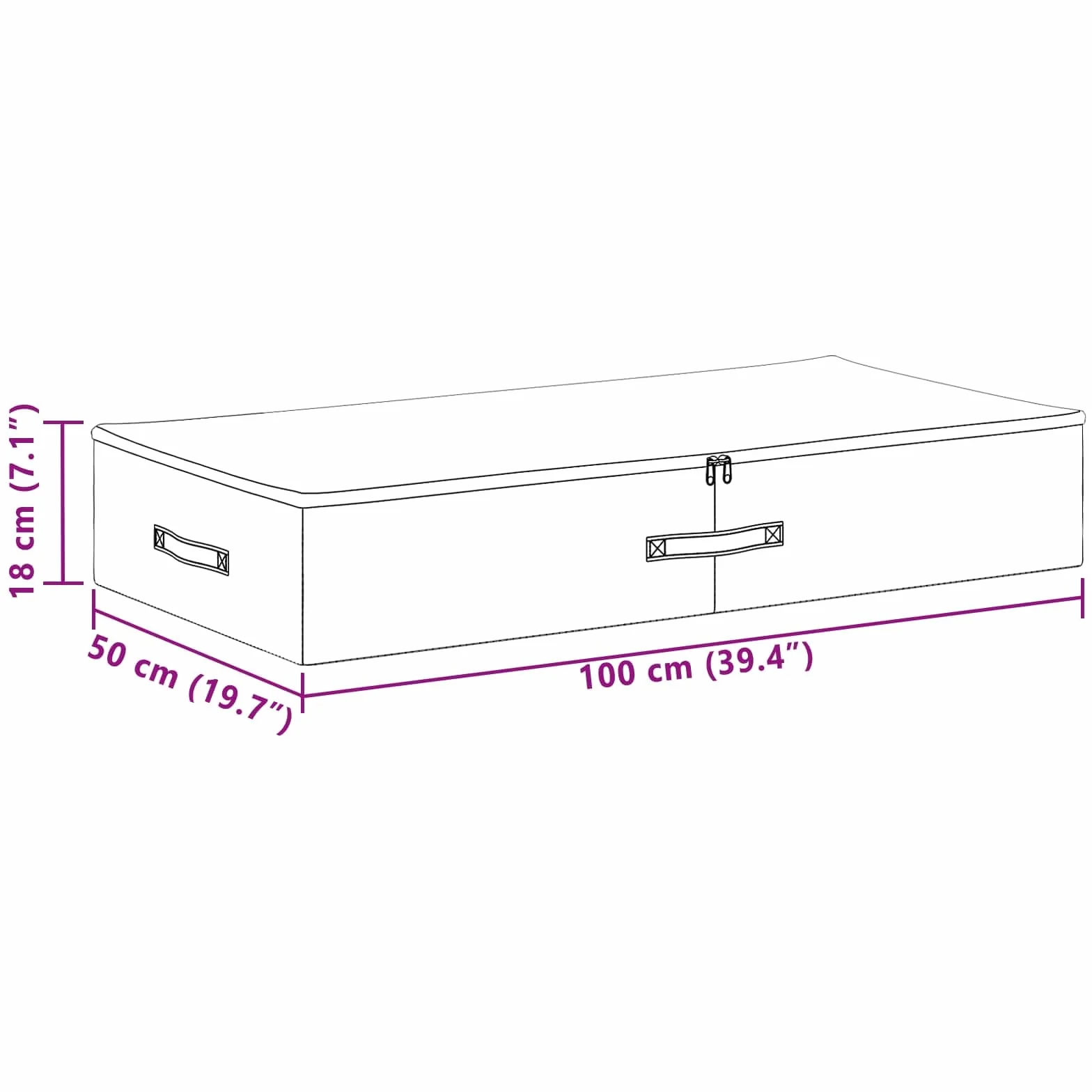 vidaXL Caja de Almacenamiento 2 uds. Tejido no tejido 100 x 50 x 18 cm