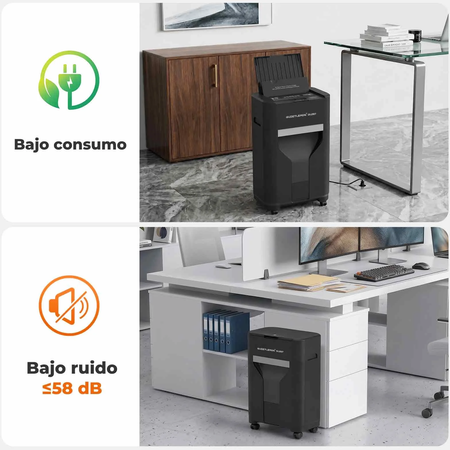 120 Hojas trituradora de Papel con alimentación automática, 60 min de Funcionamiento Continuo, P-4, Destructora Documentos Eléctrica Papelera 17L Oficina Casa Industrial Hogar