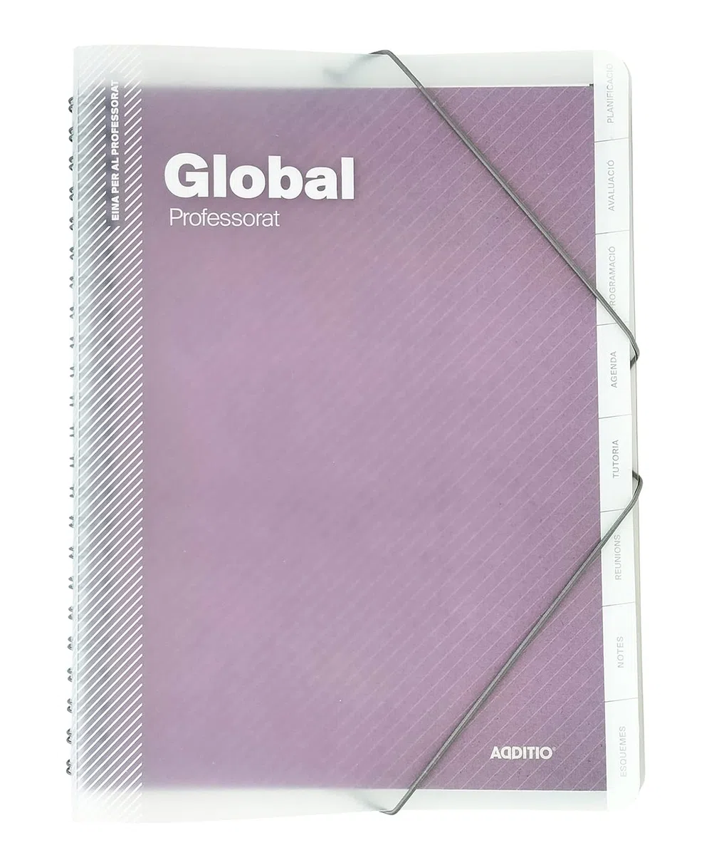 ADDITIO - Carpeta Global para el profesorado | Evaluación | Agenda | Tutoría | Reuniones | Tamaño 24 x 32 cm. | Catalán | Lila