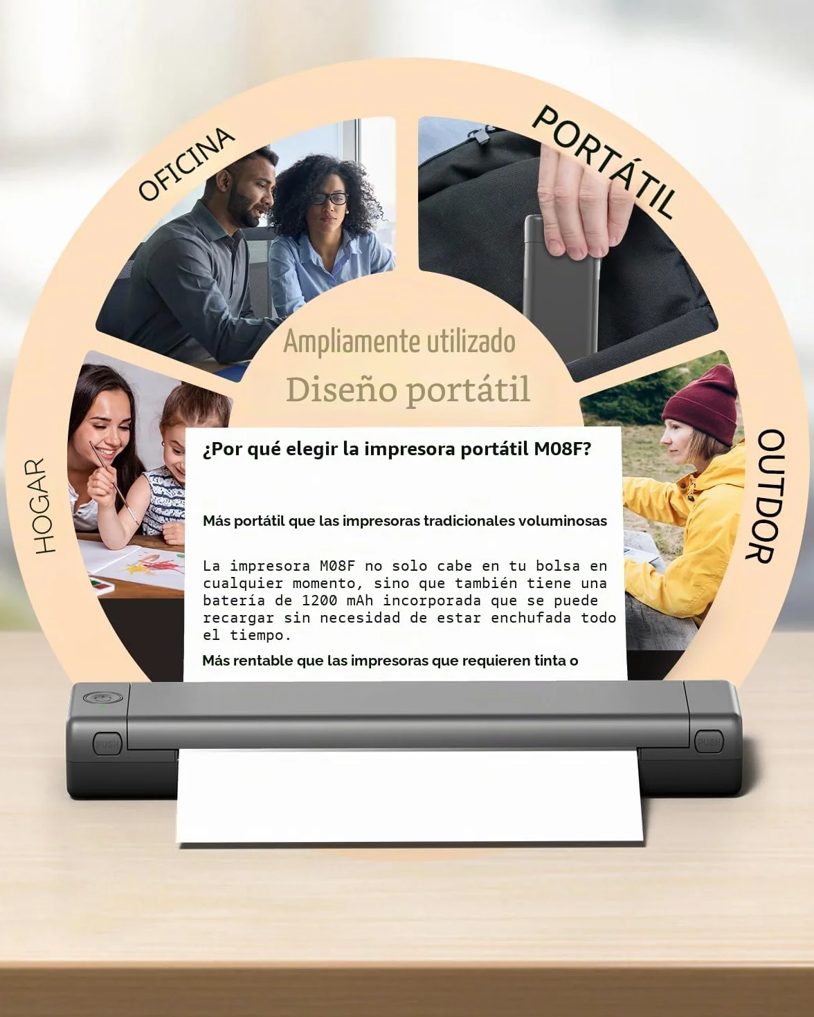 Phomemo Papel Térmico M08F A4 Compatible Con Phomemo M08F M08D M832 M832D M833 M834 Q302 y Otras Impresoras Portátiles A4, Papel de Impresora M08F, 200 hojas