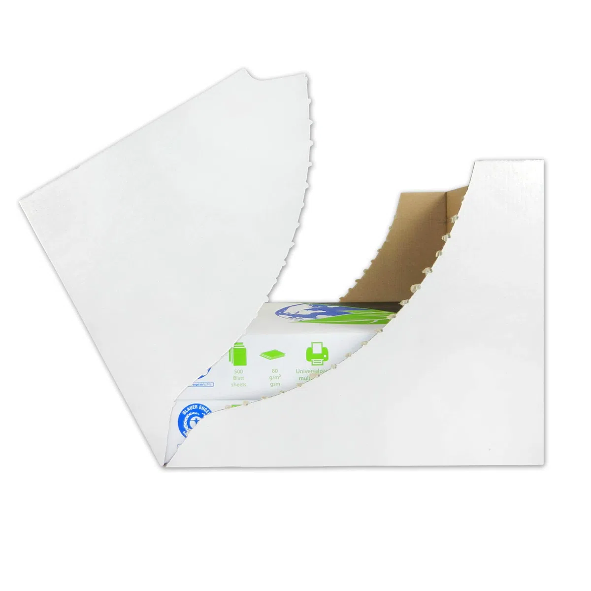 versando 2.500 hojas de papel reciclado DIN A4 EcoWhite 80g papel de copia | Papel de impresora Eco alta blancura ISO 90 - Certificado Ángel Azul - Papel ecológico