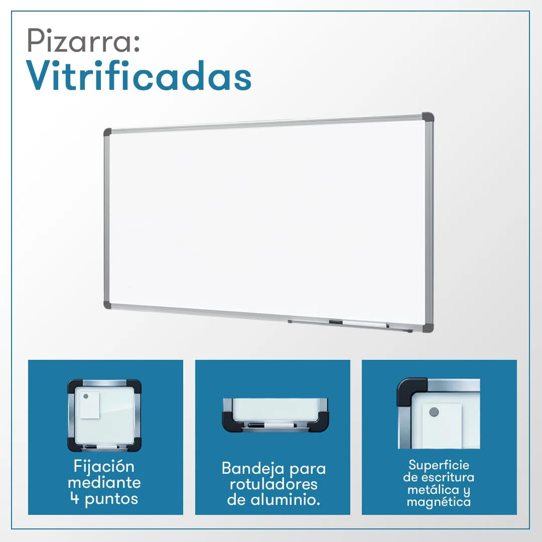 Rocada | Pizarra Blanca Magnética 90 x 60 cm - Marco de Aluminio - Borrado en Seco - Superficie Magnética - Para Oficina, Aula y Presentaciones - Fácil Limpieza