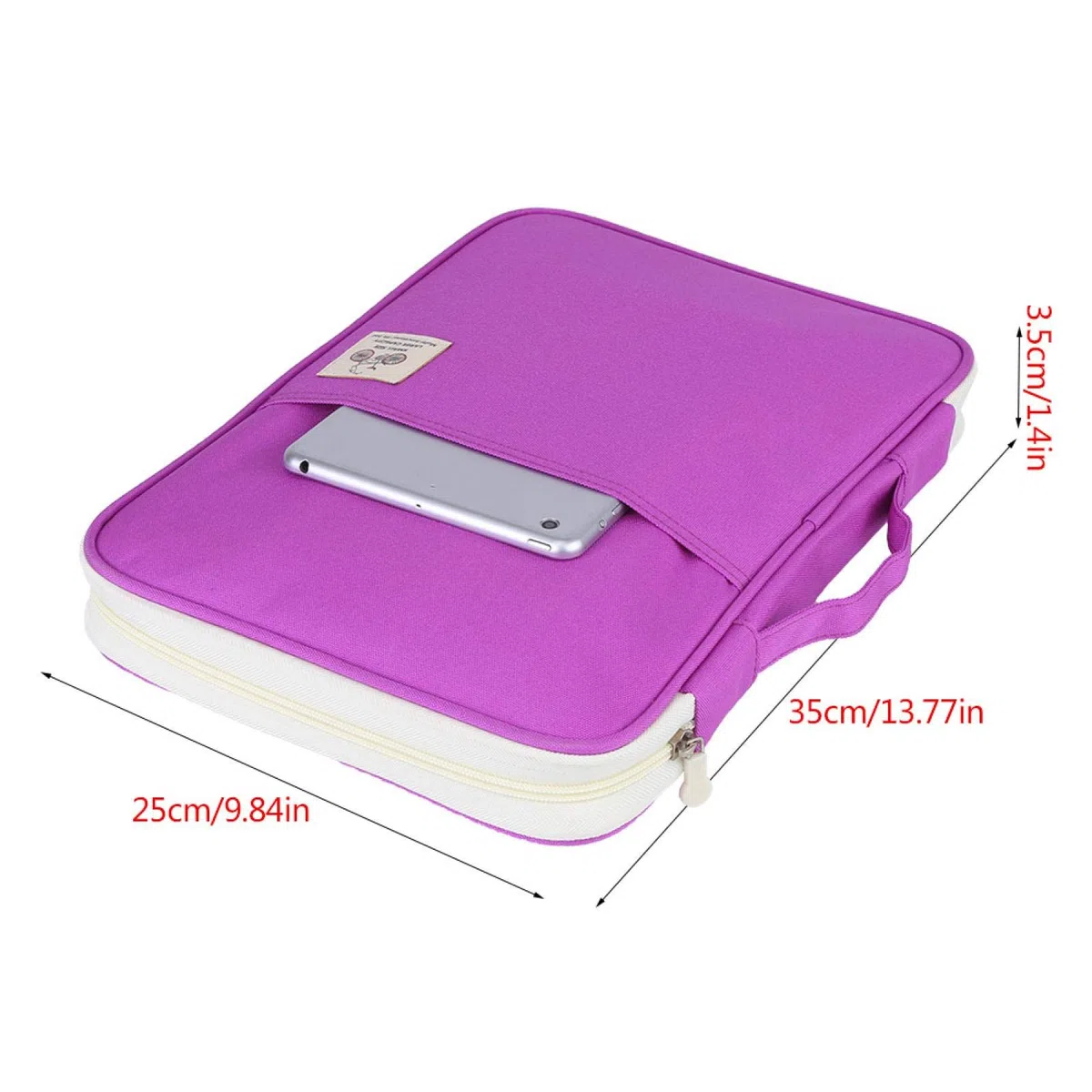Bolsas multifuncionales para documentos A4, estuche de viaje impermeable con cremallera, organizador de portafolios para bolígrafos, documentos(Púrpura)