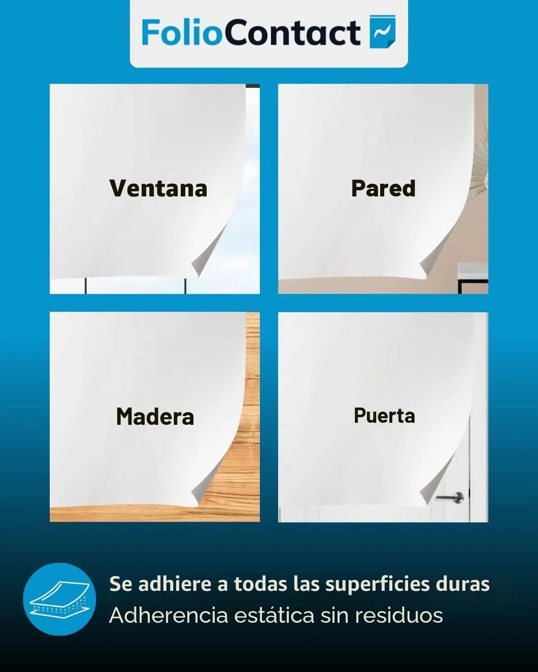 Pizarra blanca electrostática borrable adhesiva para superficies