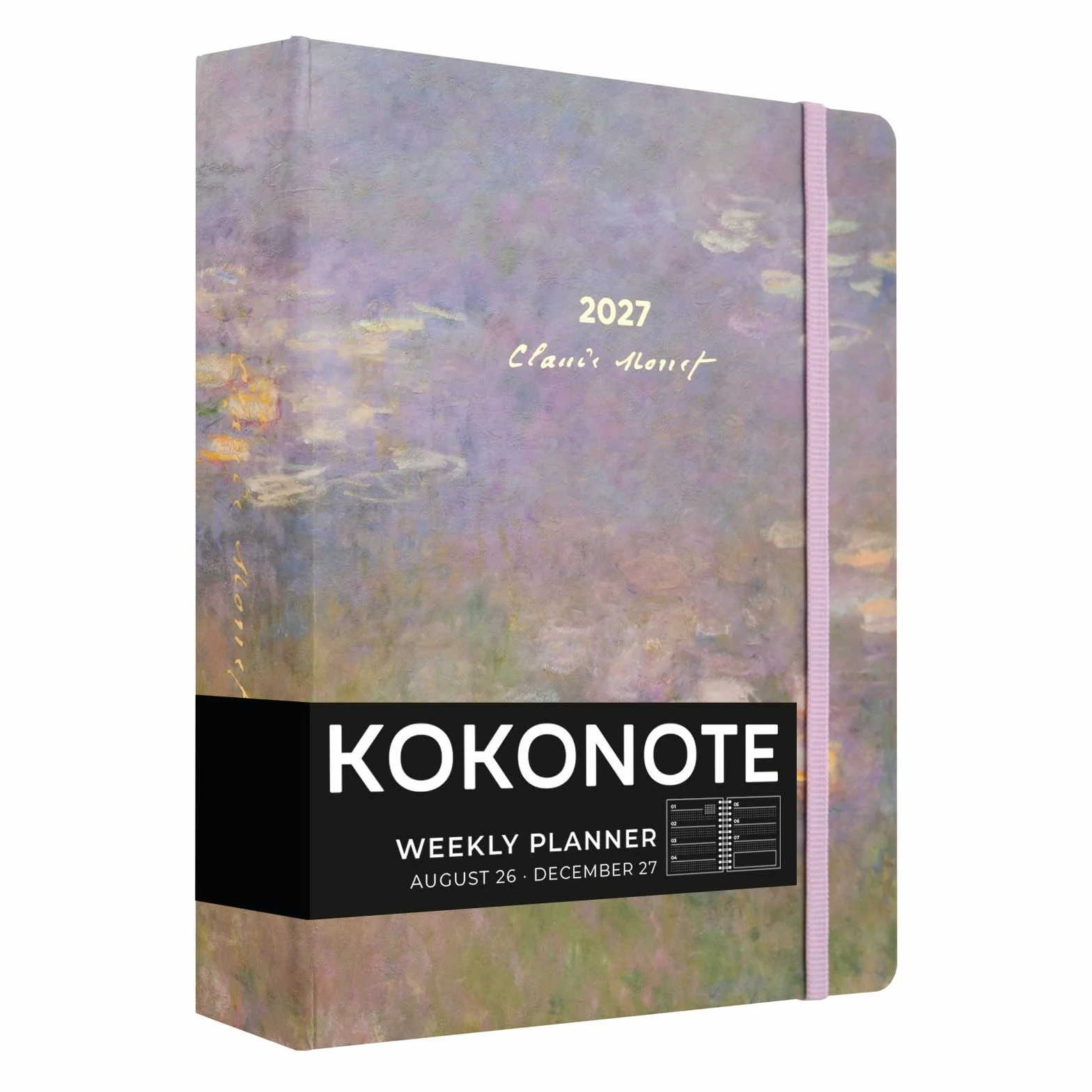 Kokonote Agenda 2026 2027 Semana Vista Monet - Agenda Escolar Universitaria u Oposiciones |Págs. Alto Gramaje |Con Anillas, Ilustraciones Arte, Pegatinas, Planificador Mensual, de Gastos [De 17 MESES]