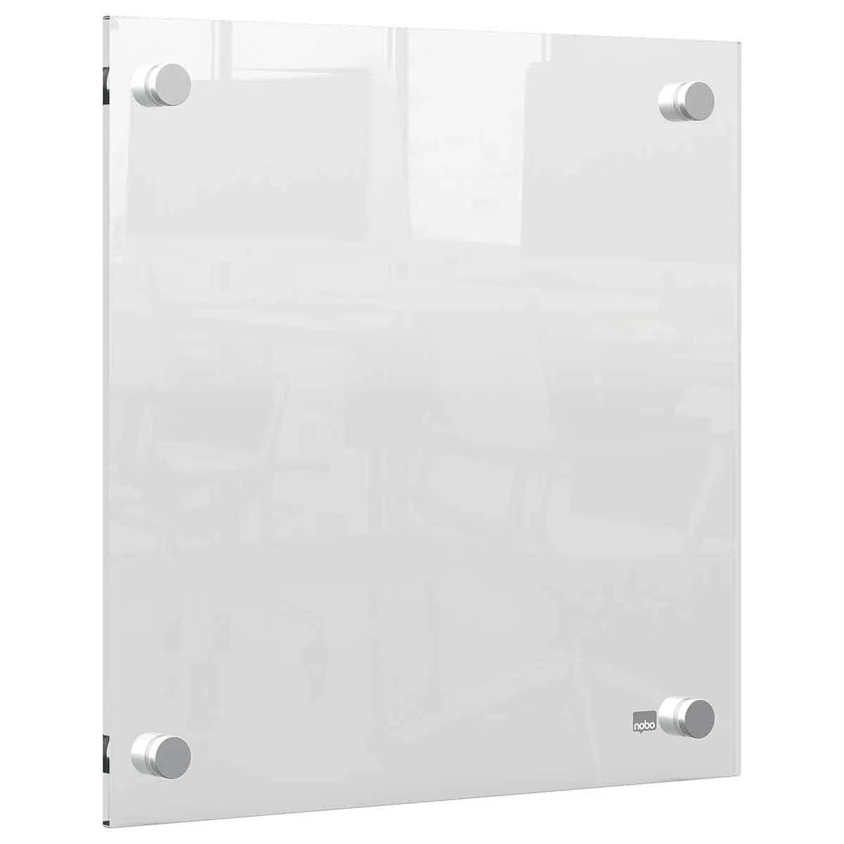 Nobo 1915619 Pizarra Blanca de Pared, Borrado en Seco, Tablero de Notas Sin Marco, Oficina y Hogar, Incluye Rotulador, Blanco, 300 x 300 mm