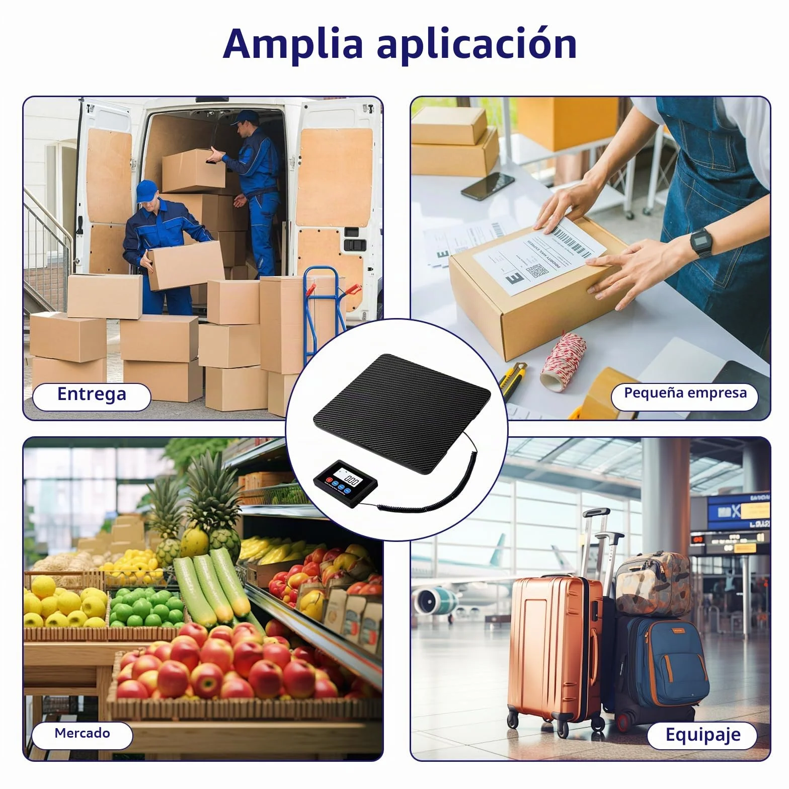 Báscula de Paquete 200KG, Balanza Postal Digital con LCD, Tara, USB, para Paquetes y Almacenes