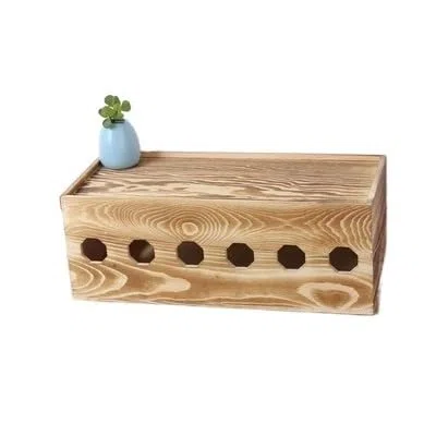 caja de almacenamiento para enrutador Caja de conexiones de madera maciza, caja de almacenamiento de cables enchufable simple retro, caja de tablero enchufable, caja de cable de alimentación almacenam