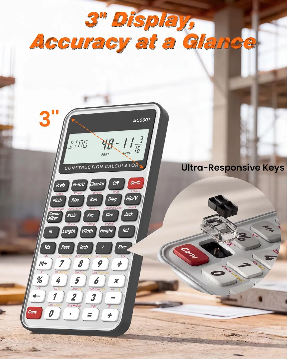 ROATEE Calculadora de construcción Plata - Calculadora industrial y científica para contratistas