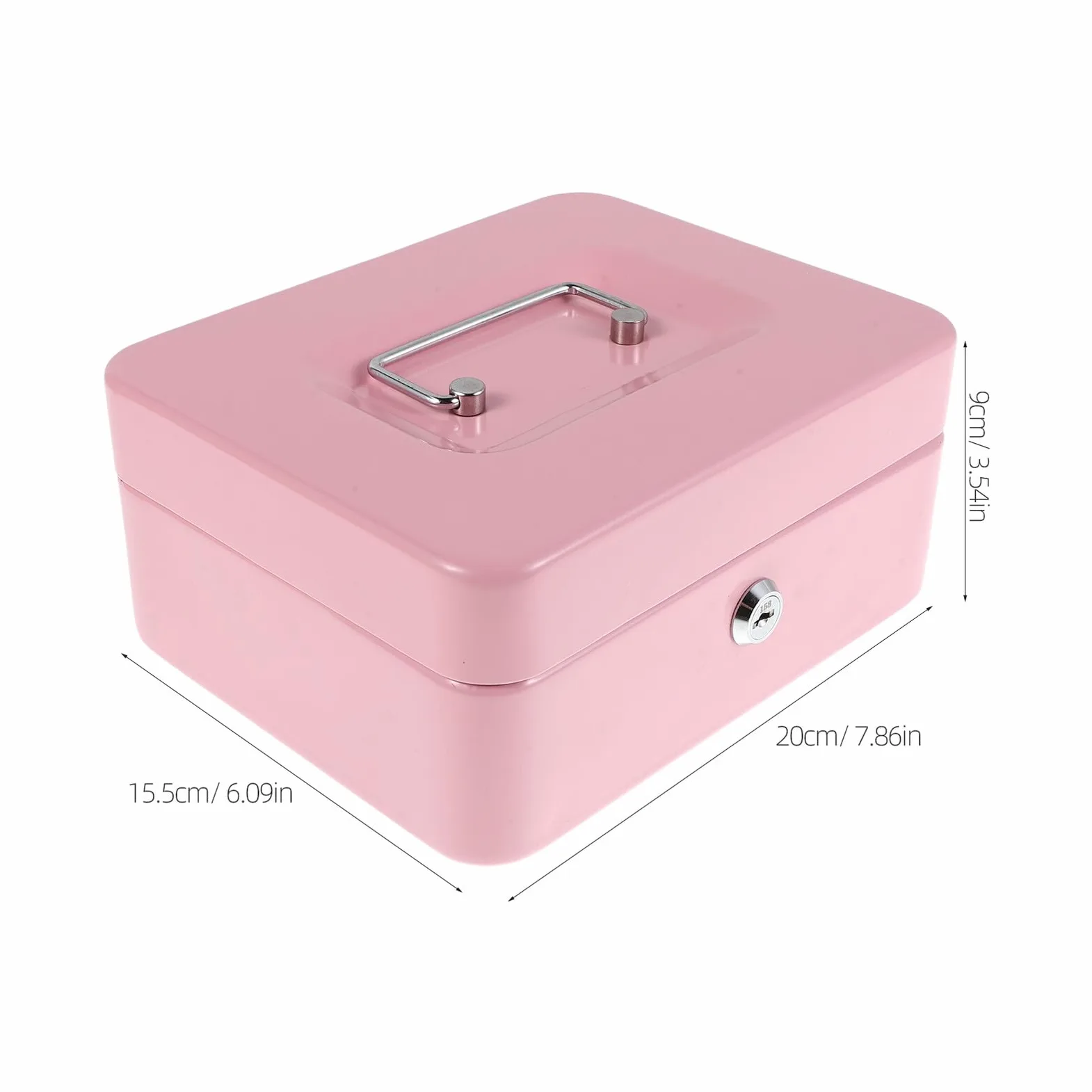 PRETYZOOM Caja de Almacenamiento Segura con Cerradura para Objetos Personales Bandeja de Dinero para Oficina y Viajes Color Rosa