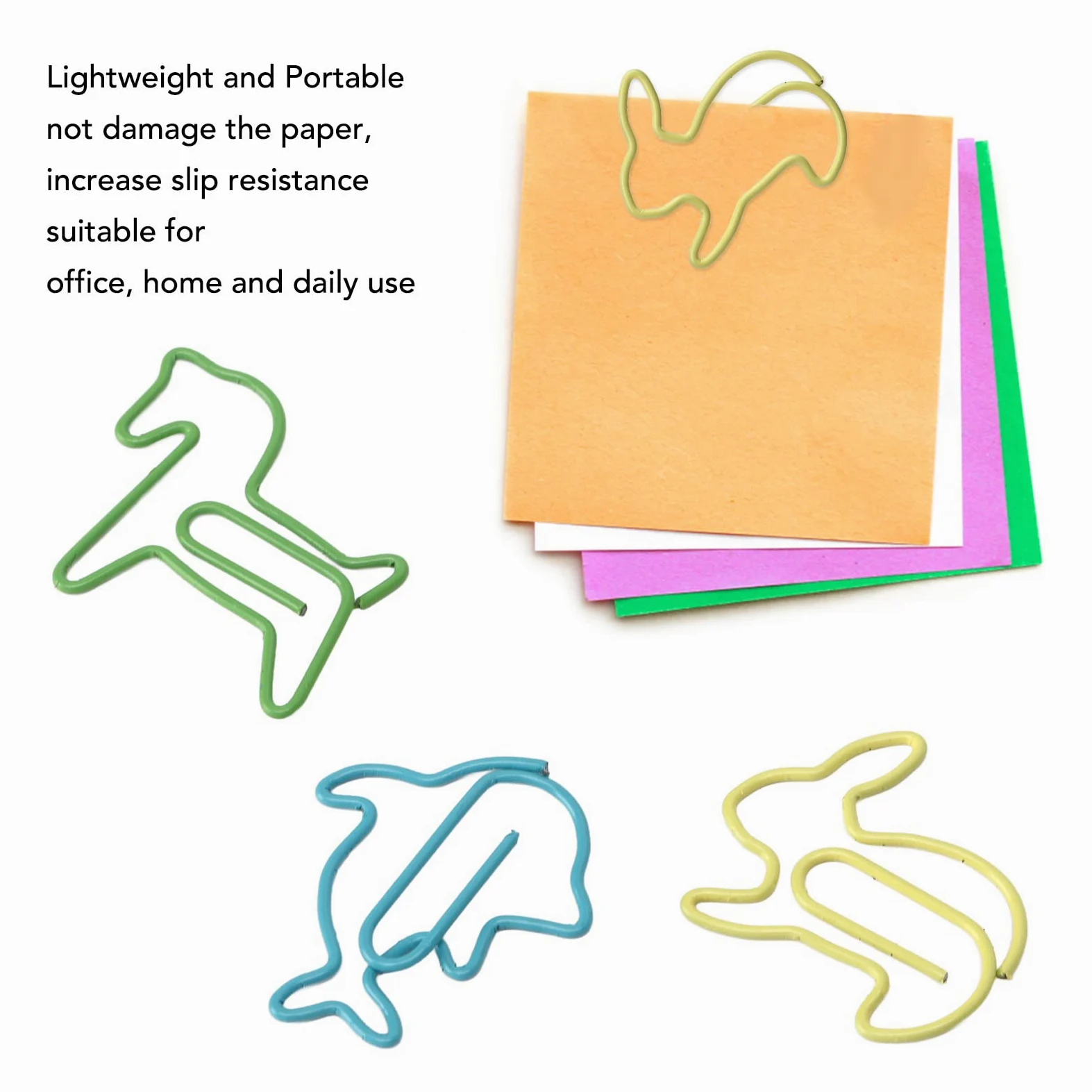 32 Cajas de Innovadores Clips de Papel de Metal Pequeños Combinados de Pony, Conejito Y Delfín para Papeleo Y Oficina, Lindos Clips de Papel Decorativos, Divertidos Clips de Papel