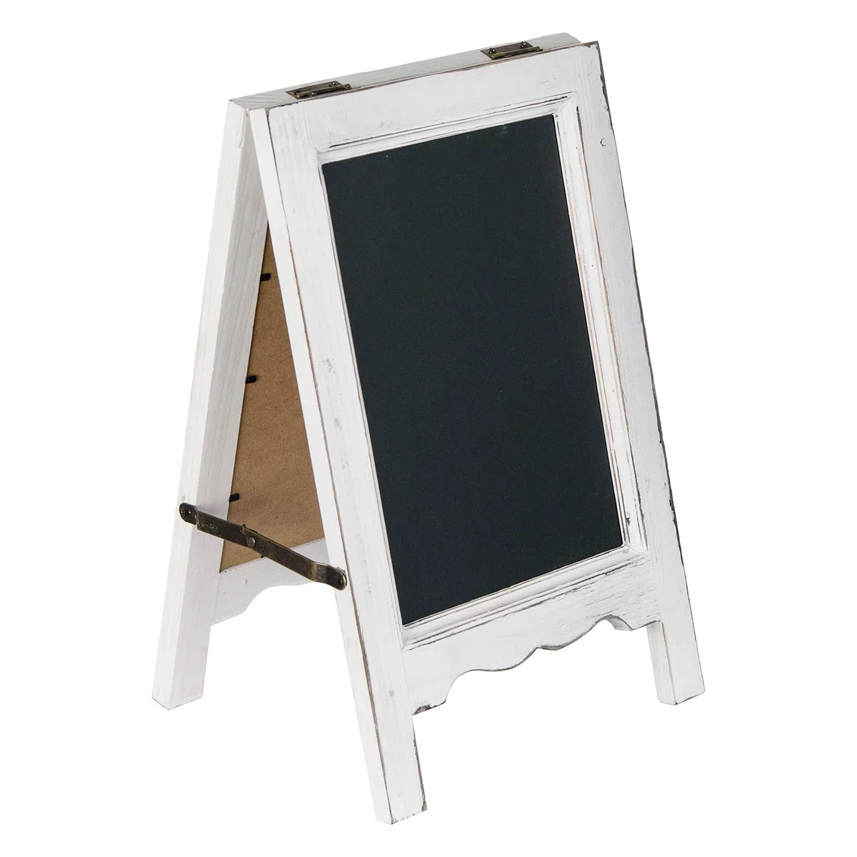 15" Mini mesa de madera A-Frame de doble cara pizarra pizarra cartel caballete para negocios (blanco)