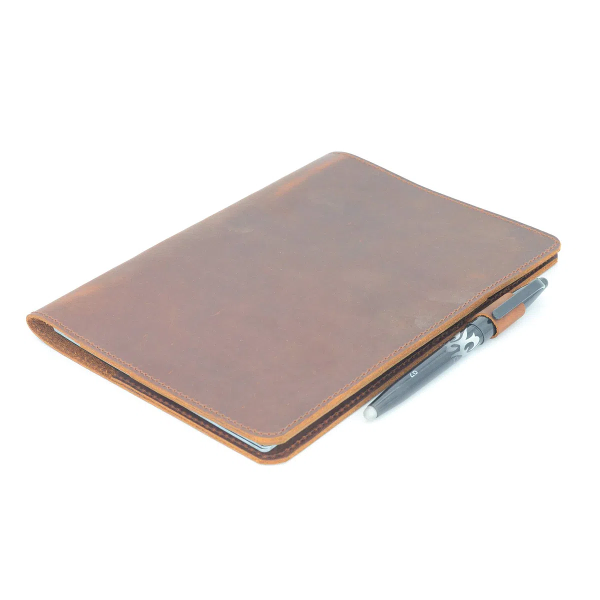 JJNUSA Funda de piel auténtica para Everlast, Fusion, Wave Moleskin con lazo para bolígrafo A4, letra 11 x 8.5 pulgadas, color marrón