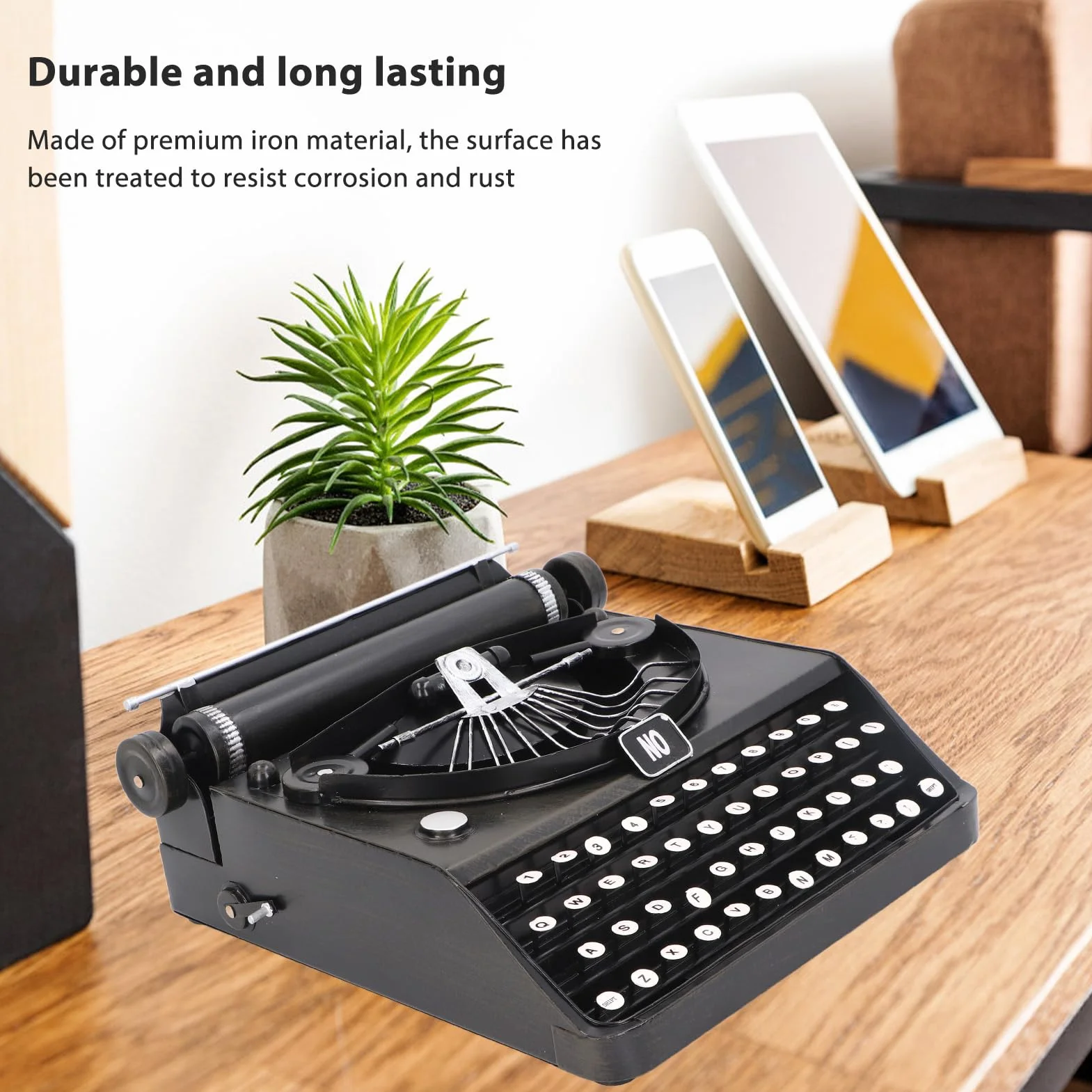 Máquinas de Escribir Portátiles Negras Adorno Decorativo, Ideal Hecho de Hierro, Buena Mano de Obra, Modelo de Máquina de Escribir Antiguo para en Casa