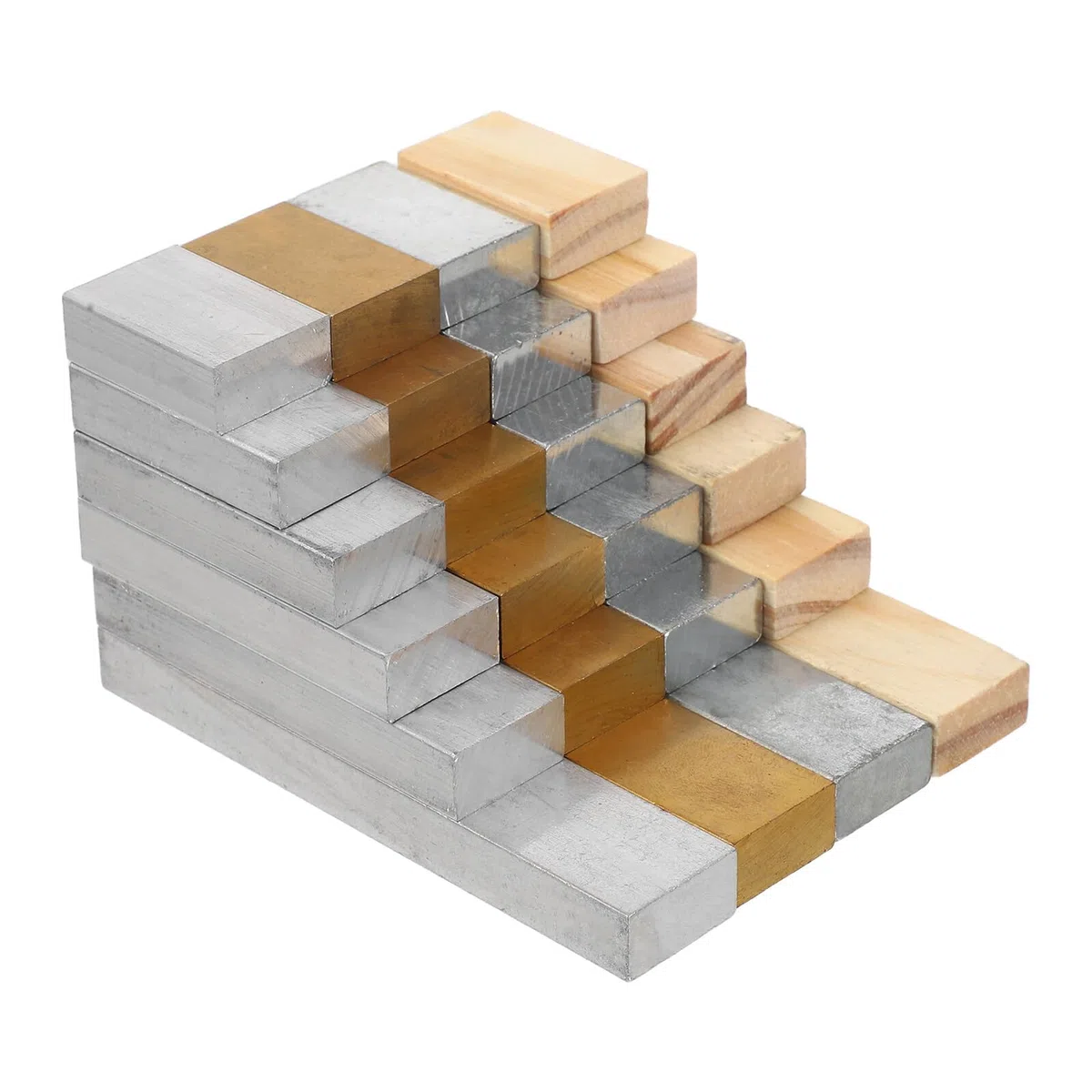 Cabilock 24 Piezas bloque de densidad equipo de laboratorio bloques de densidad escolar cobre hierro aluminio madera