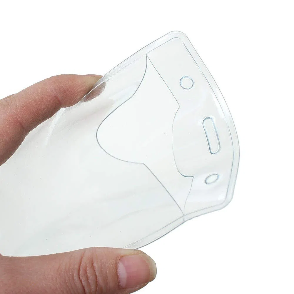 CKB Ltd 100x Event Clear Vertical del retrato ID Badge Card Plastic Pocket Holder Pouchs Poseedores de una Tarjeta de Identificación 12.5 x 8cm Transparente Cartera del PVC