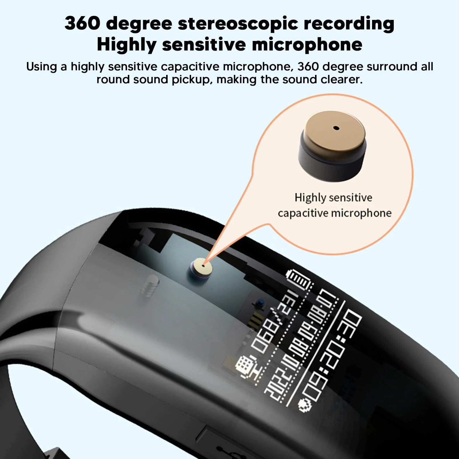 Reloj Grabadora de Voz Digital 4G, Captación 360° Reducción de Ruido