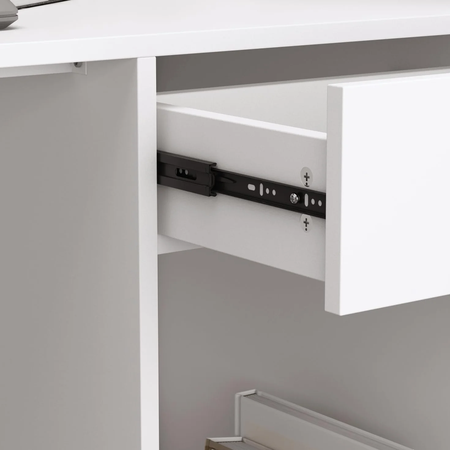 Mostrador de recepción con cajones y armarios con cerradura, estantes ajustables, 140x60x110cm, MDF