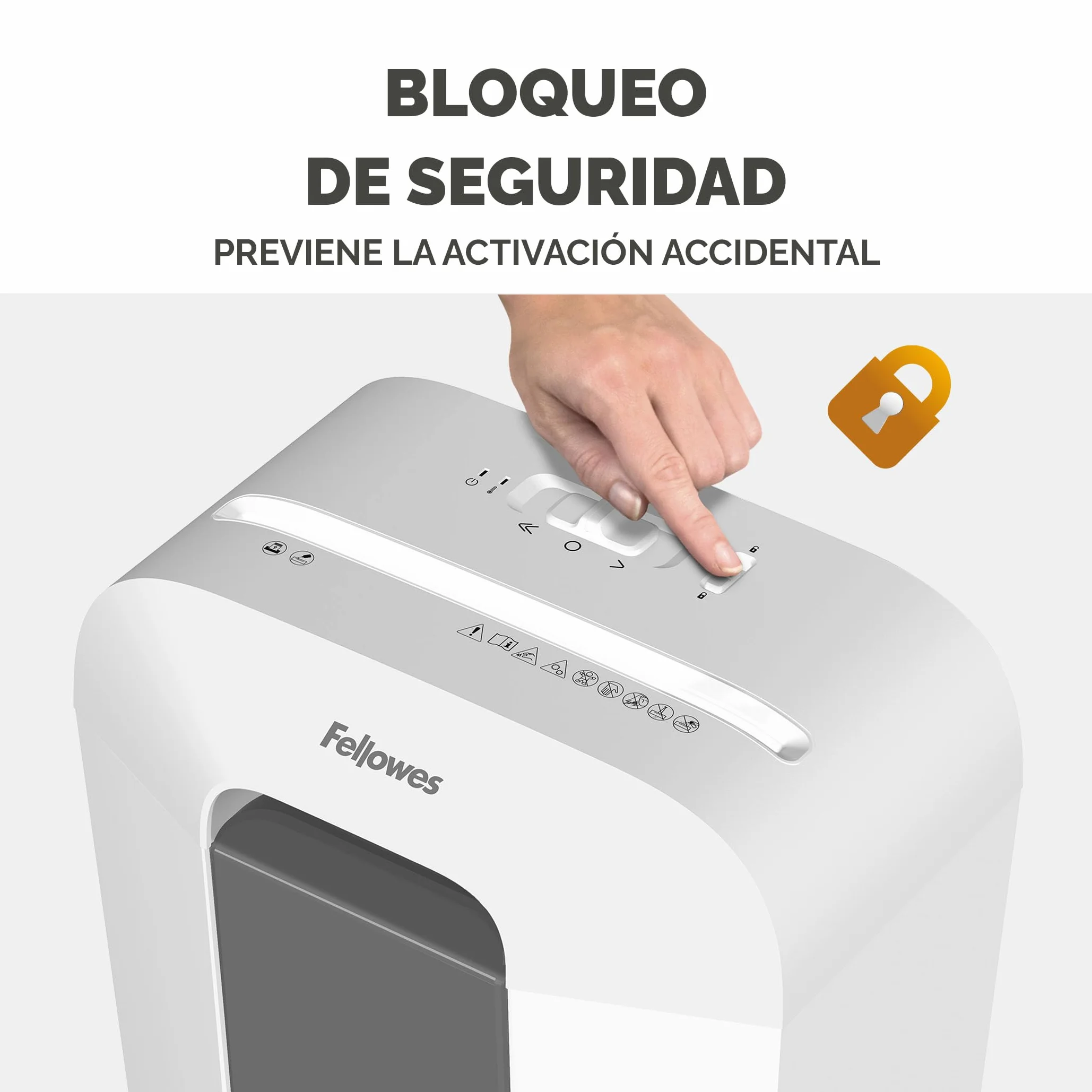 Fellowes Destructora FS-9C - Trituradora de Papel, Corte en partículas, destruye hasta 9 Hojas, Uso Personal, Papelera 17L - Seguridad DIN-P4, Bloqueo de Seguridad - Blanco