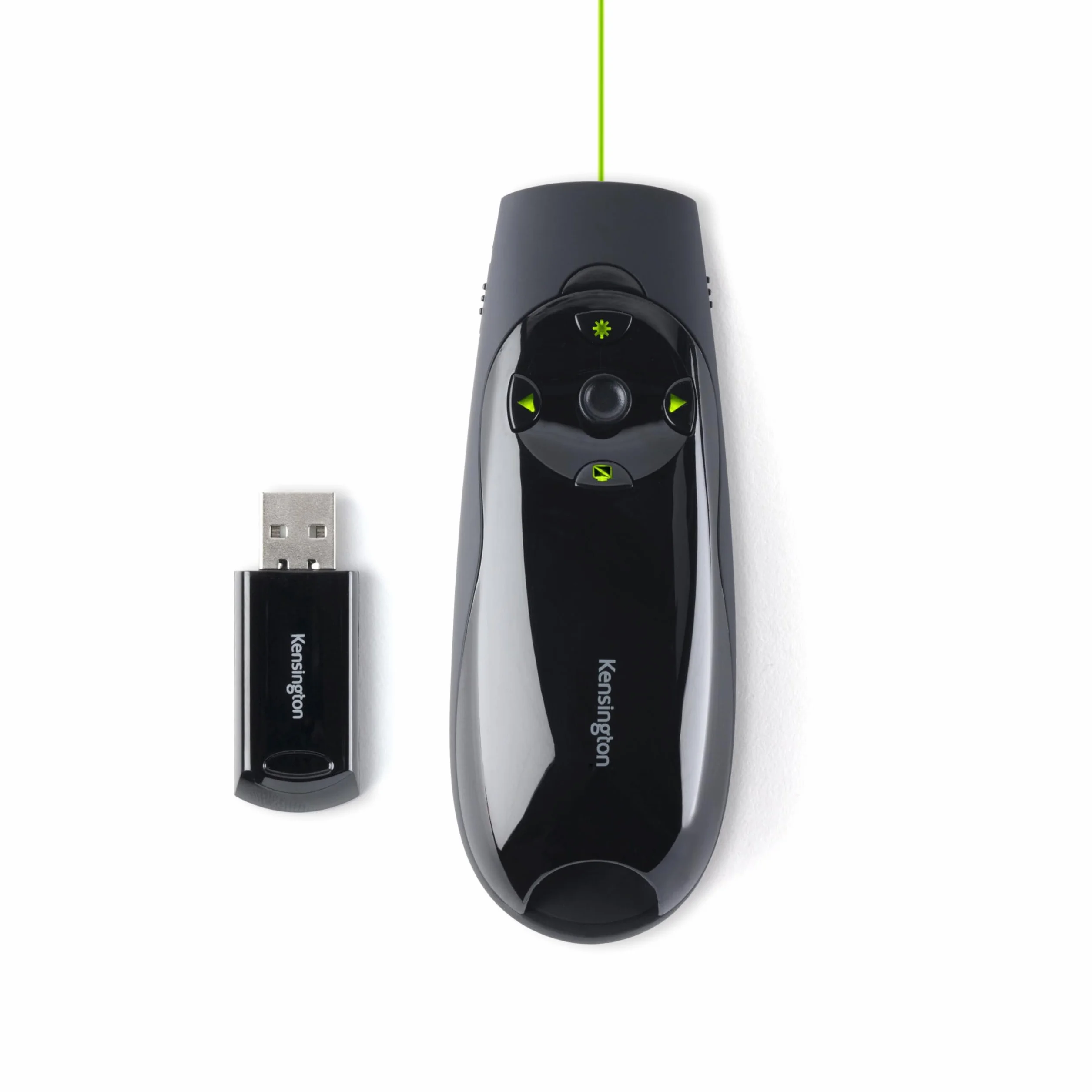 Kensington K72426EU Presenter Expert - Presentador Inalámbrico con USB, Puntero Láser Verde y Control de Cursor, Compatible con Windows y Macos, Alcance 45 m