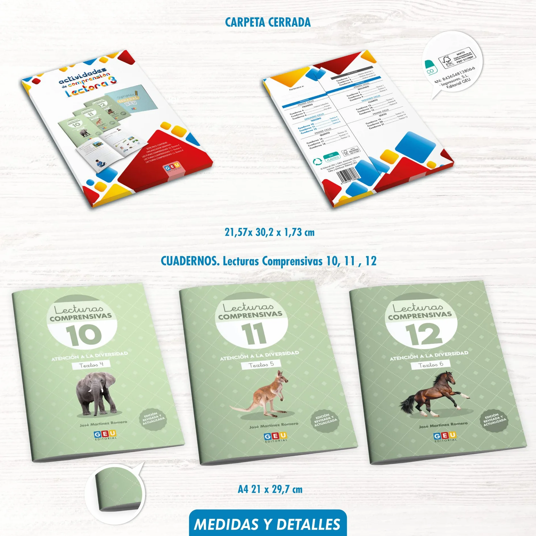 Comprensión Lectora 3 Primaria Pack Lecturas Comprensivas 10 11 12 GEU