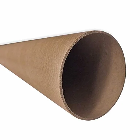 Pack 48 Tubos Cartón 76 x 1000 mm Marrón con Tapas Plástico Blanco Alta Resistencia