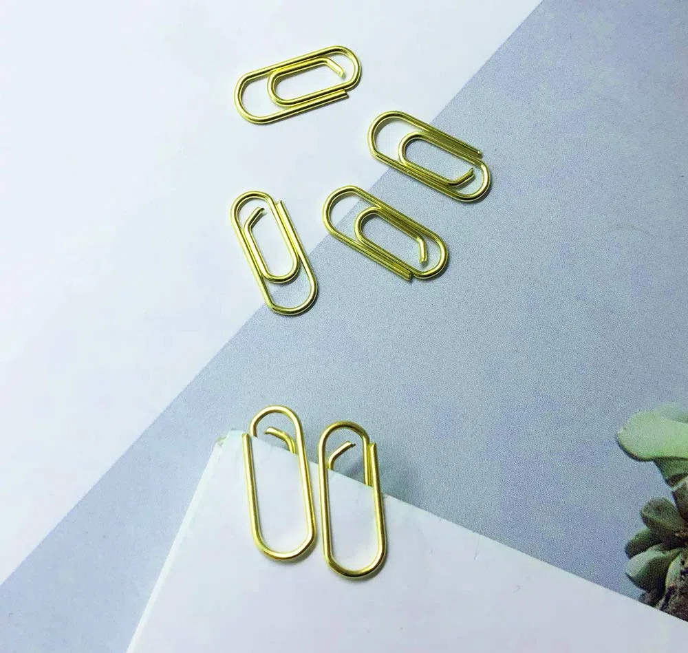 50 clips de metal para papel de 3/5 pulgadas, acabado niquelado