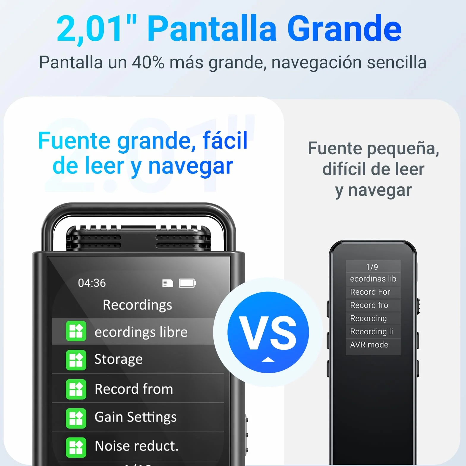 Grabadora de Voz Digital MECHEN 144 GB, Activada por Voz, 10000 h Grabación, Audio HD 3072 Kbps, Reducción de Ruido
