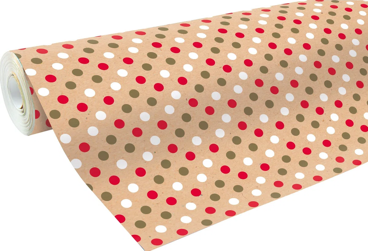 Clairefontaine lunares Kraft papel de regalo 50 m x 70 cm, multicolor
