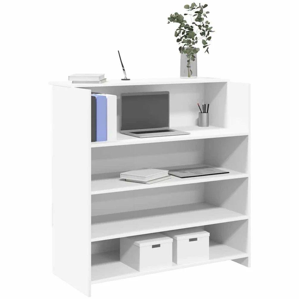 vidaXL Mostrador recepción Blanco 100x50x103,5 cm Madera ingeniería