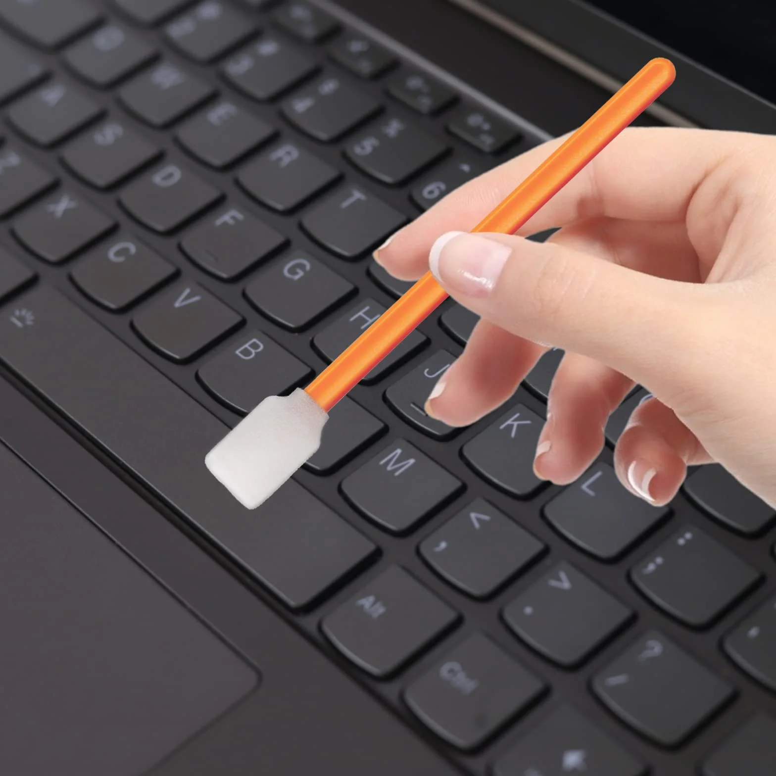 200pcs 5.11" BVN Bastoncillos de Limpieza, Kits de Bastoncillos de Espuma para Impresoras de Inyección de Tinta, Cabezales de Impresión, Cámaras, Lentes Ópticos y Equipos Ópticos (Naranja).