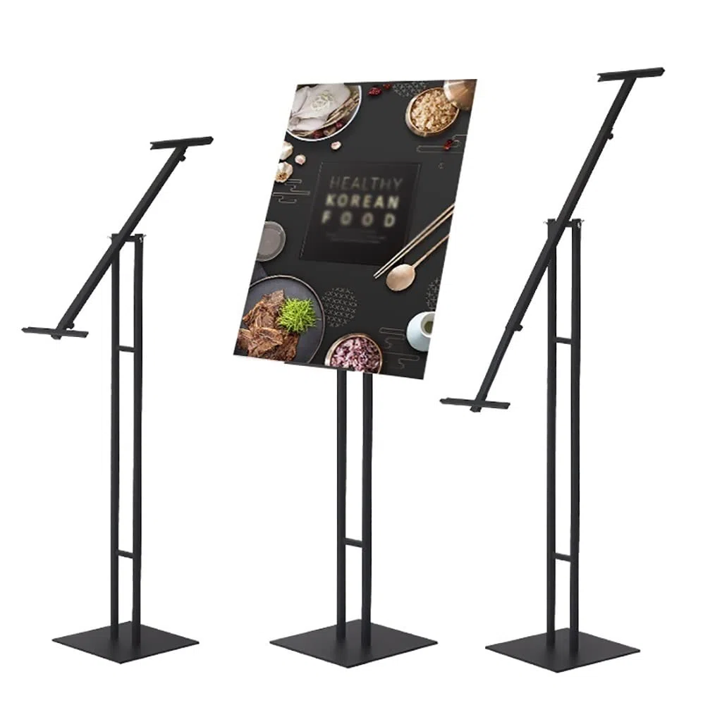 Soporte de Suelo Ajustable para Carteles y pósteres, con Base Antideslizante y Doble Cara. Ideal para exhibir Carteles, pancartas, tableros y Espuma., Oblique Style