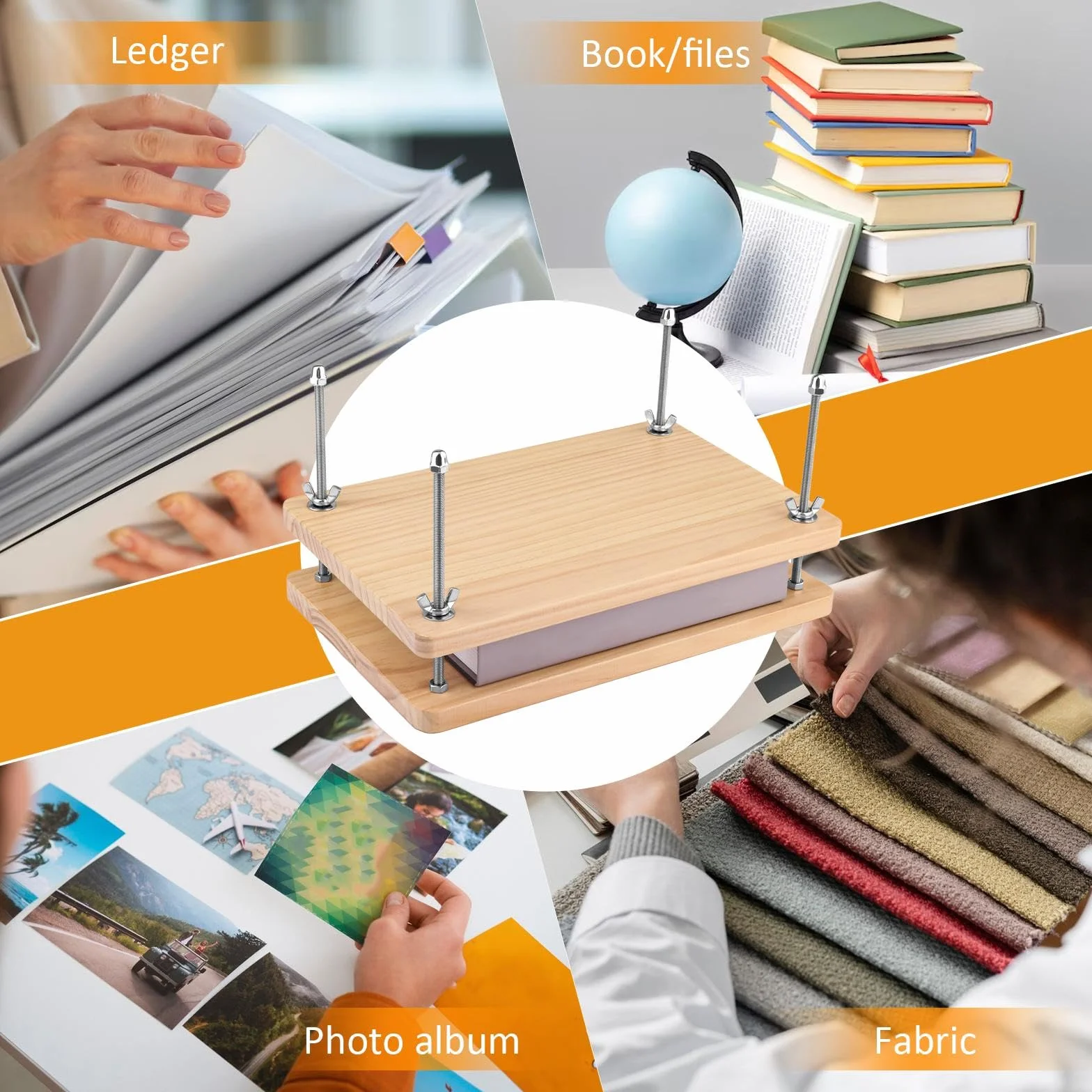 Prensa de Libros de Madera, Práctica Herramienta de Encuadernación de Libros para El Hogar, Tarjetas de Encuadernación DIY