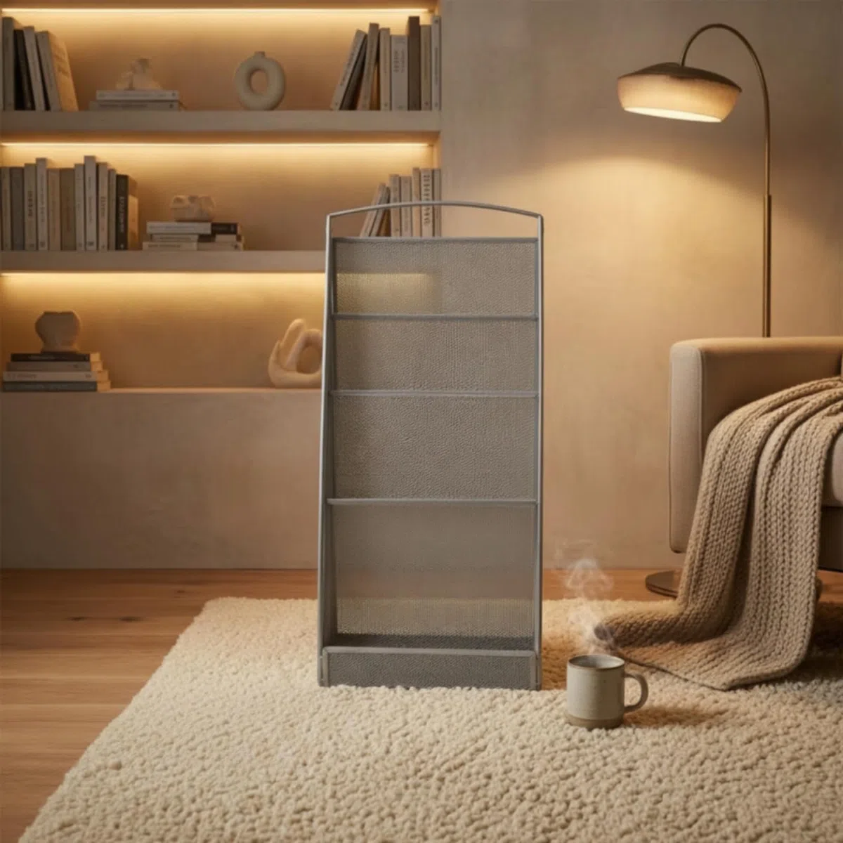 KESOTO Revistero de Pie de Malla Metálica con Organizador de Soporte Vertical de Revistas y Archivador con Bolsillos Abiertos Base Estable Adecuado para, Negro