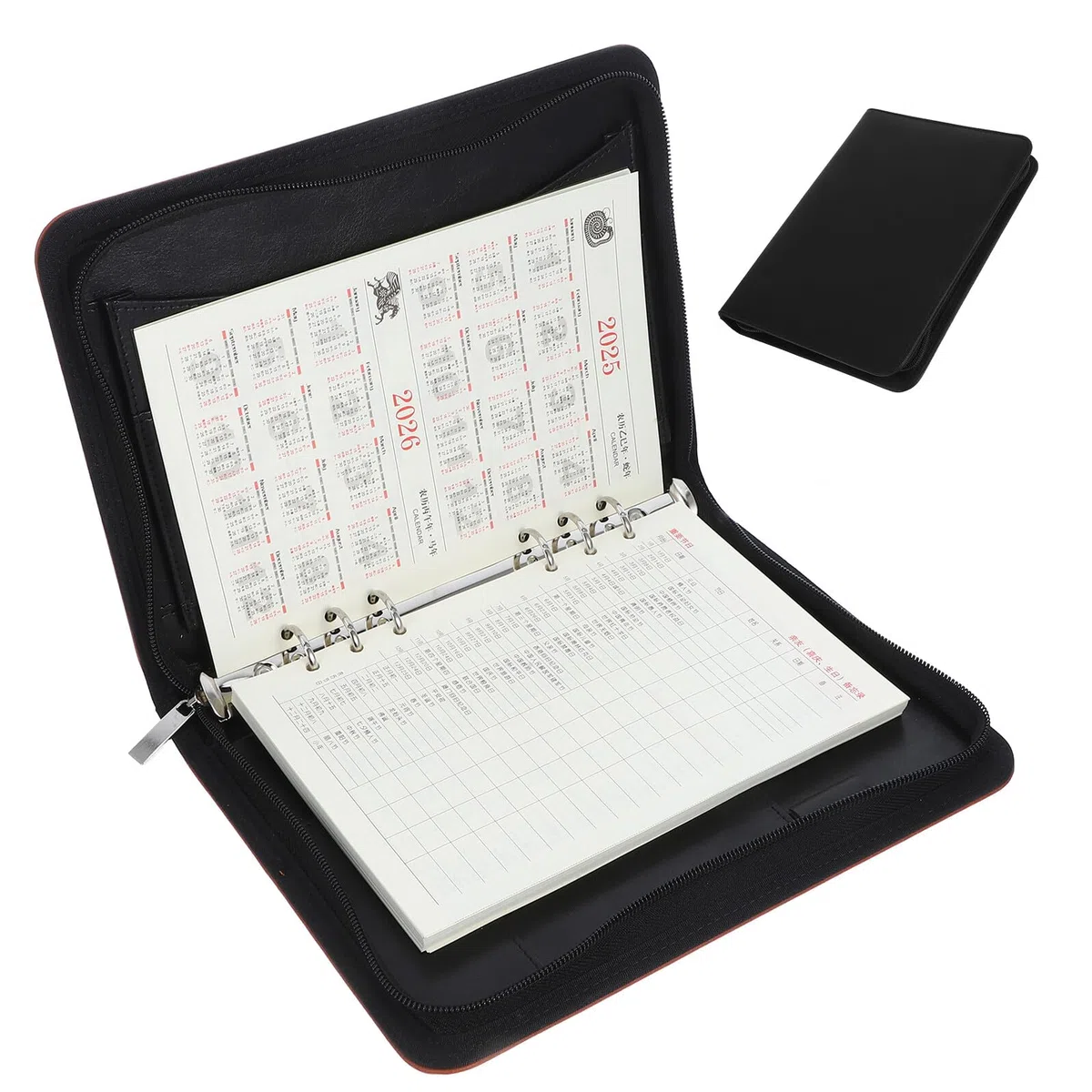 Cabilock Organizador de Portafolios de PU con Cremallera y Gran Capacidad Carpeta para Documentos con Cierre Seguro Resistente y Profesional para Oficina y Viajes de Negocios