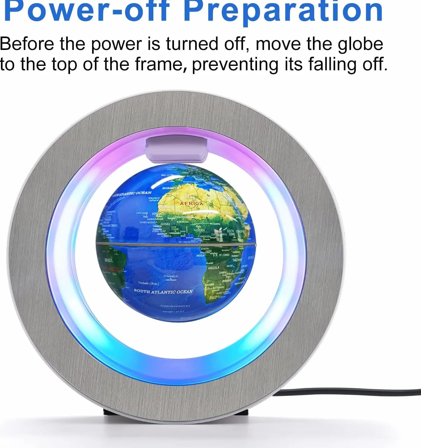 Flagest Globo flotante de levitación magnética – Globo levitante en forma de O con luces LED para educación, hogar, oficina, escritorio, regalo de fiesta de cumpleaños