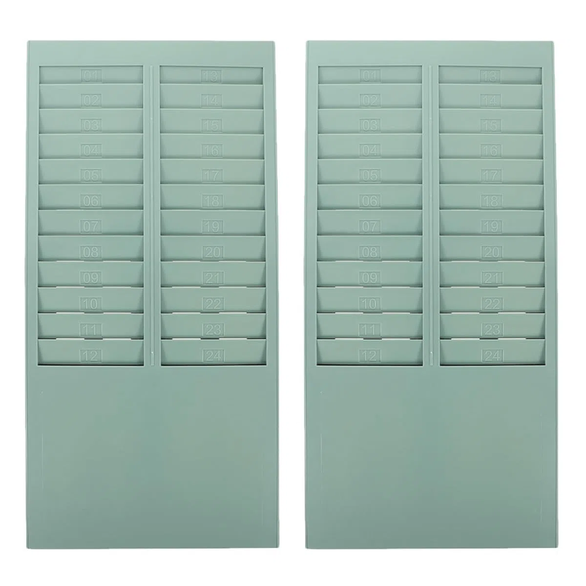 LALAFINA 2 Piezas Portatarjetas para Máquina de Asistencia, Tarjetero de Plástico de 24 Ranuras, Diseño de Pared, Instalación Fácil, Alta Capacidad, para Oficinas y Distintos Entornos