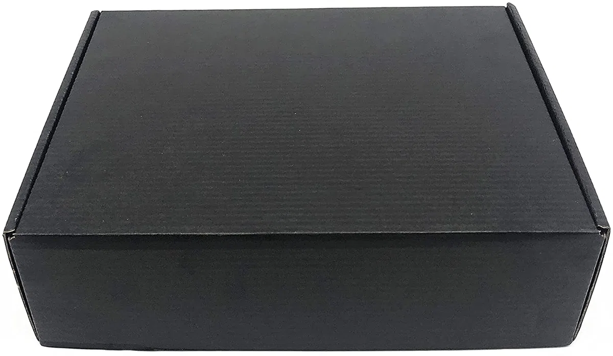 Caja de cartón negro de 15.7 x 11.8 x 3 pulgadas, cajas de almacenamiento de embalaje corrugado, paquete de 10 unidades (tamaño interior: 15.2 x 11.5 x 2.9) | Caja de embalaje de cartón corrugado. Tamaño interior: 38,6 x 29,5 x 7,6 cm