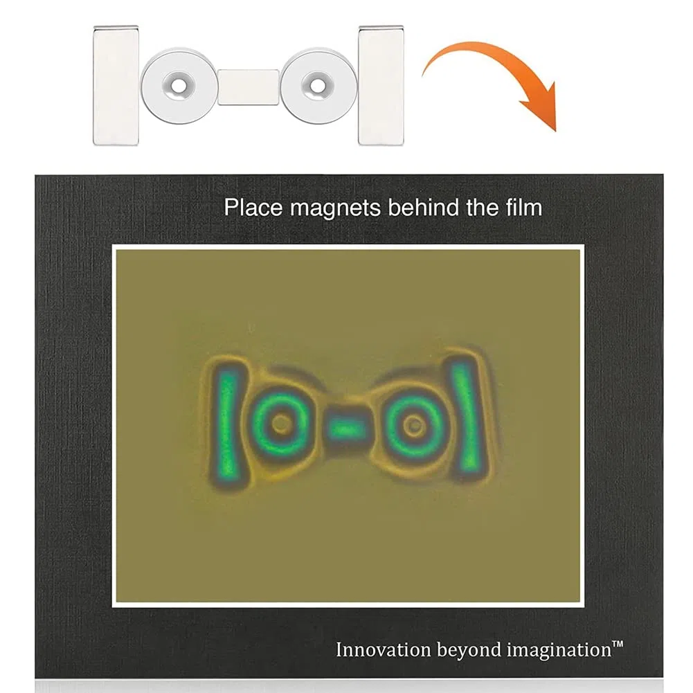 Película de visualización magnética,Película de visualización de campo magnético verde 6X4 pulgadas,Pantalla de flujo magnético,Detector de campo magnético,Reutilizable