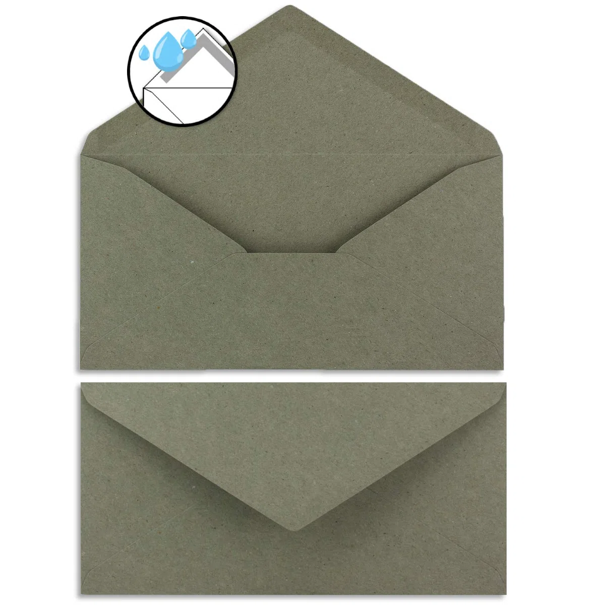 200 juegos de cartas DIN A4 - papel natural en popurrí natural crema con plumas y ramas - con sobres DIN largo en papel kraft gris / verde papelería imprimible ideal para invitaciones de boda