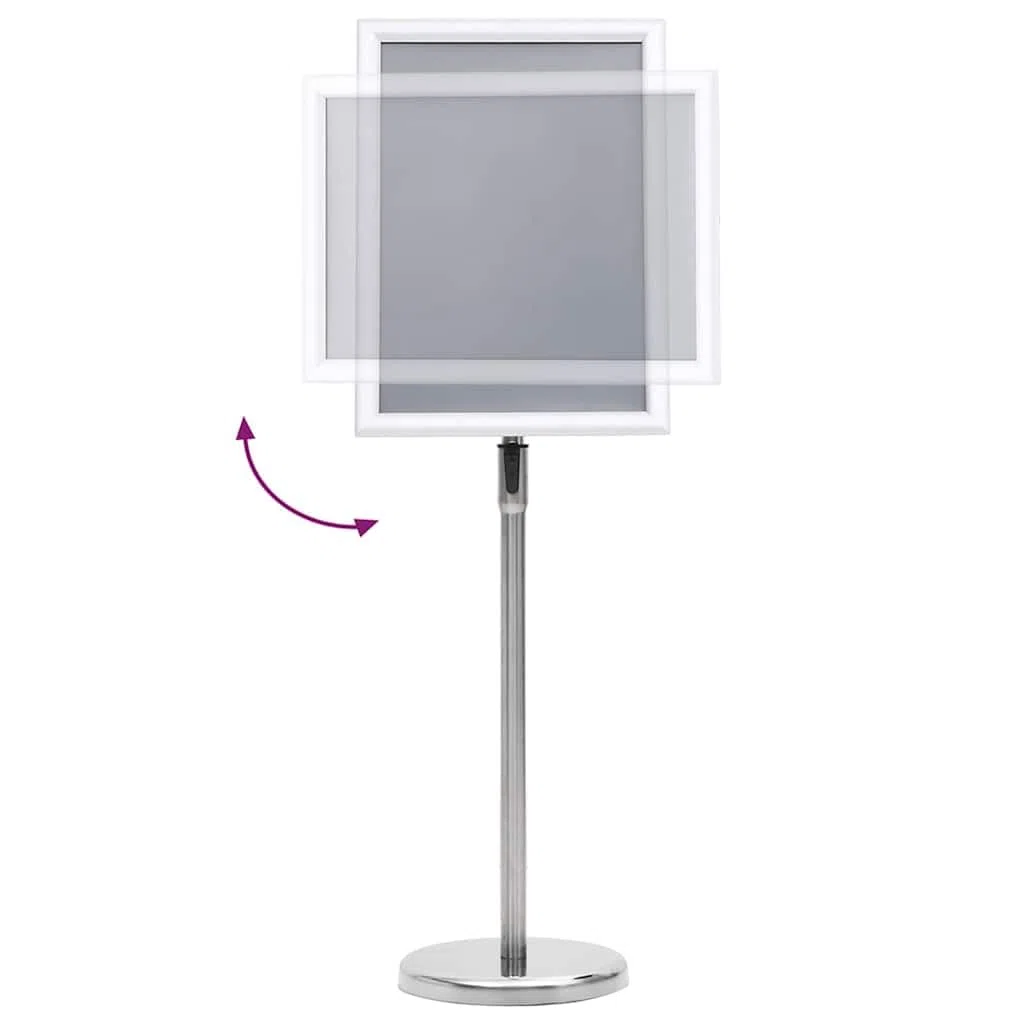 Soporte para carteles (2 piezas, 32,7 x 24 x 108 cm, aluminio, soporte para exhibición publicitaria para escaparate de oficina, evento -B