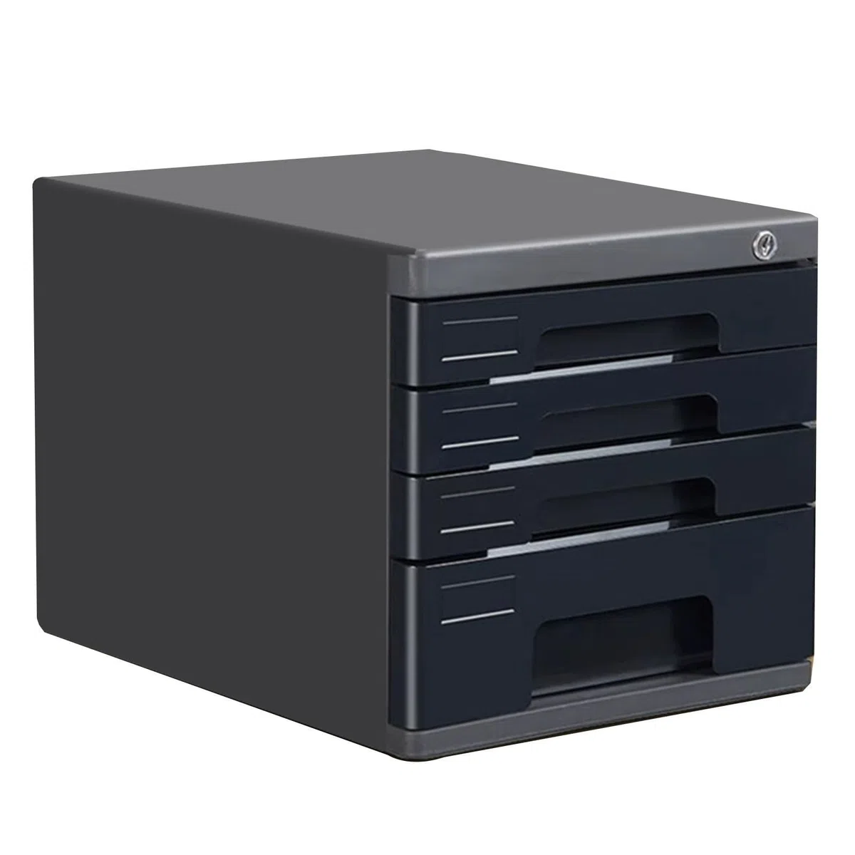Archivador De Escritorio - Organizador De Archivos Con Cerradura Cajones, Archivador De Documentos A4 De 4/5 Niveles Para Oficina/hogar, Soporte Seguro Para Papel Y Artículos(Black,4-layers)