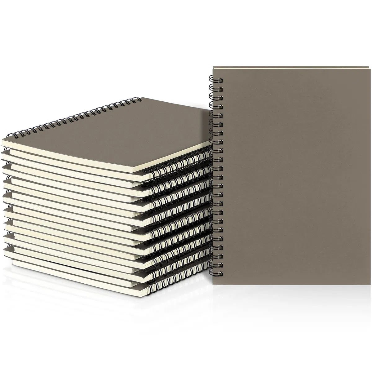 Yahenda Cuaderno de espiral con rayas universitarias, cuadernos de 8.3 x 5.5 pulgadas, cuadernos de escritura A5, cuadernos de papel grueso para oficina, negocios, suministros escolares (gris oscuro,
