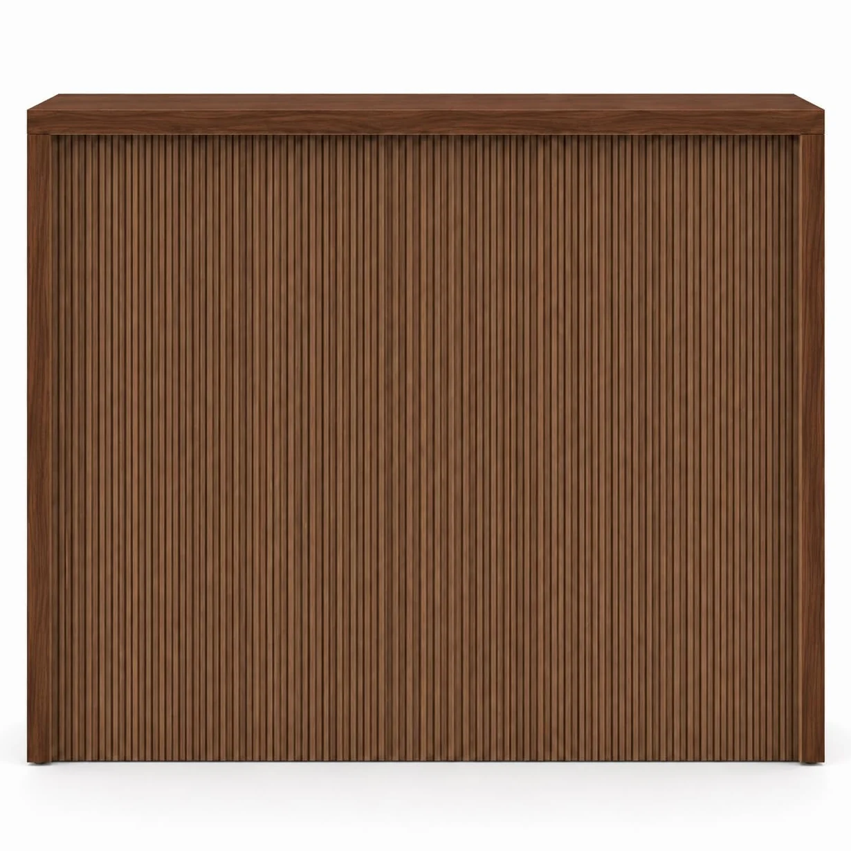 Mesa Mostrador de Recepción Compact Milos 100cm Nogal Efecto Listones